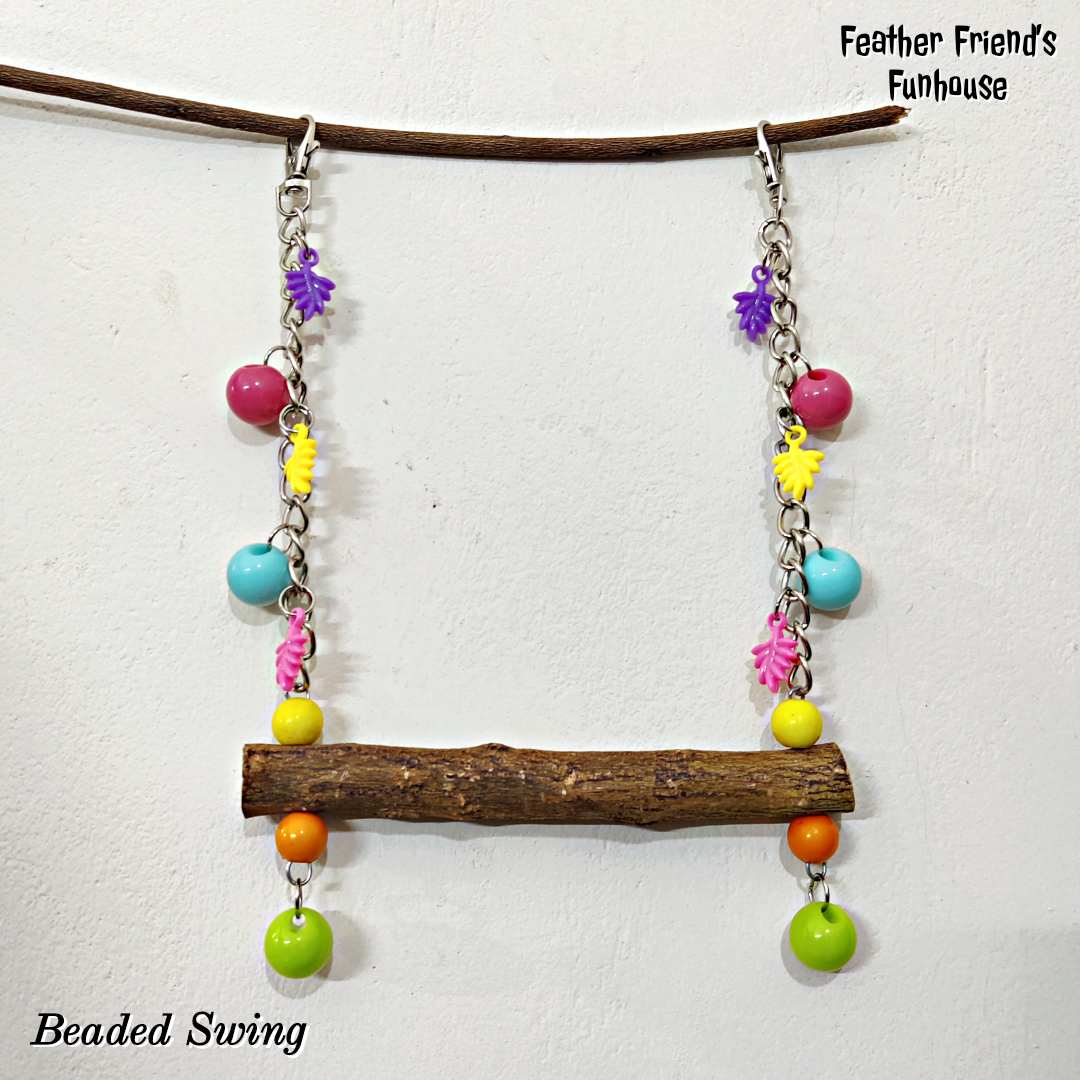 Beaded Swing — Bird Toy from Feather Friends Funhouse Bangladesh